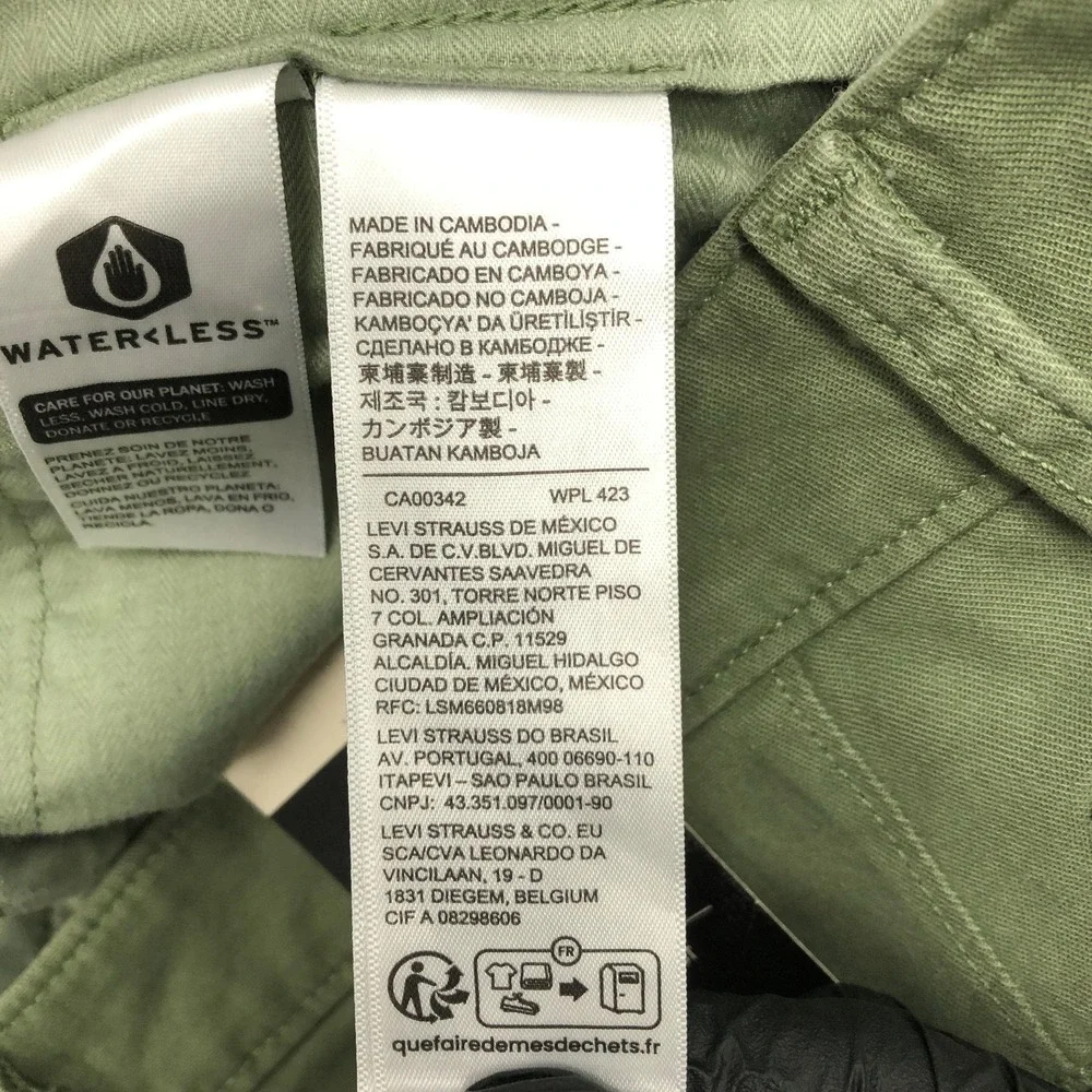 Levis XX Chino Pants Mens 31x32 Green Standard Taper Chicago Patch Stretch New